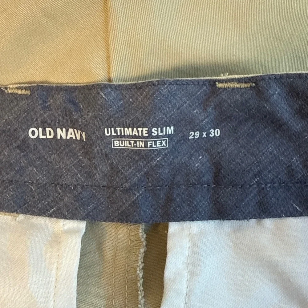 Old Navy Ultimate Slim Built-In Flex Khaki Chino Pants Mens 29x30 Tan Stretch